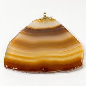 Vintage agate striped stone necklace pendant
